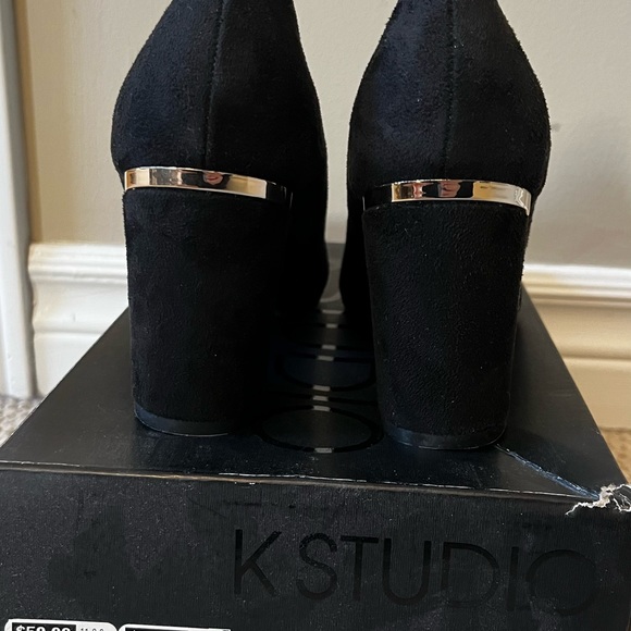 Globo K Studio Black Velet chunky heels Size 7 - Picture 6 of 7